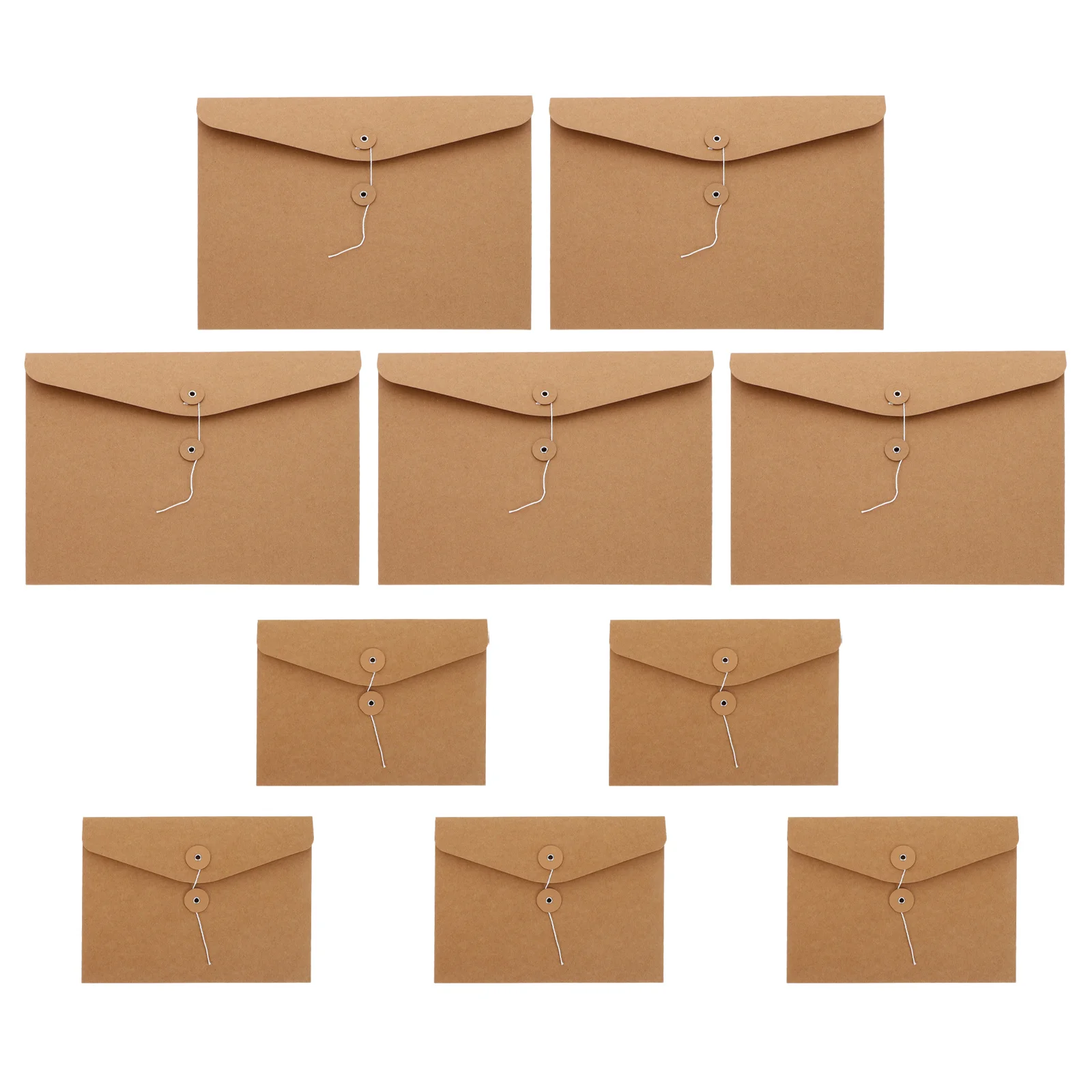 10 قطعة A4 A5 ملف مغلف المجلدات كرافت ورقة منظم المستندات سترة مع سلسلة إغلاق جيوب أفقية لمكتب المدرسة