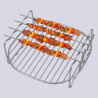 Stainless Steel Cooking Rack Household Kitchen Non-stick Oven Air Fryer Accessory Outdoor BBQ Rack With Skewers 6/7/8 Inch