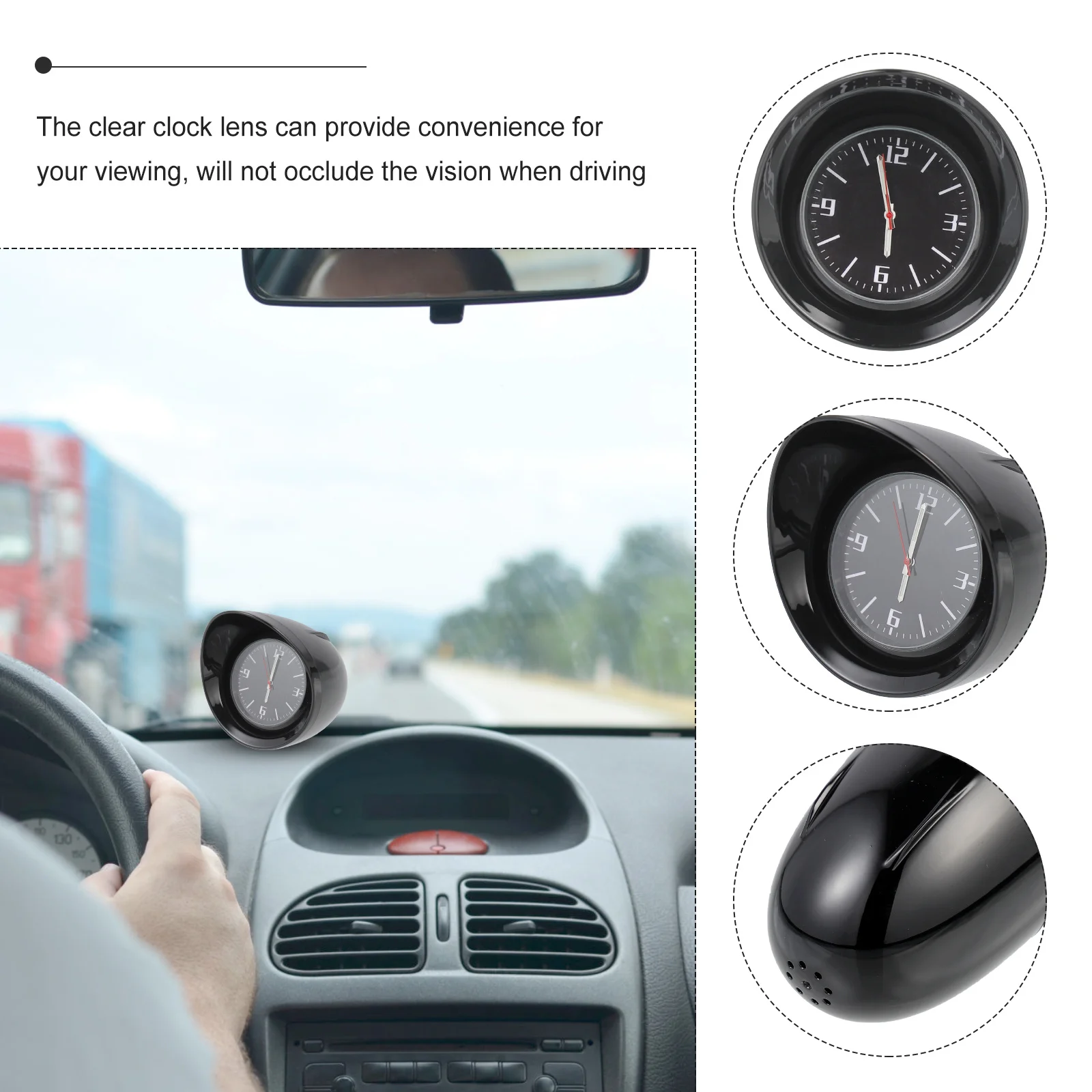 

1 set Car Interior Auto Dashboard Automotive Ornament Mini Car Clock For Dashboard Decor Refit Clock Office School Use Durable