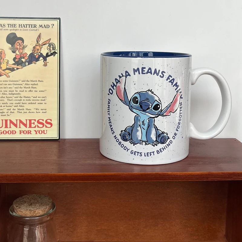 

Disney Stitch Cartoon Large Capacity Mug Creative Office Home Milk Coffee Juice Ceramic Cup Holiday Gift Anime Peripheral