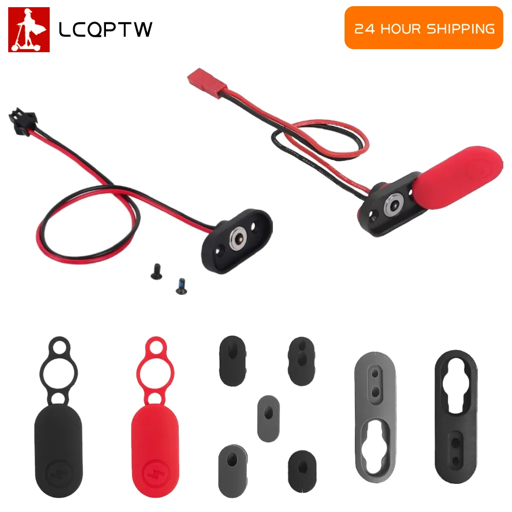 Magnetic Charging Port with Charging Port Cover for Xiaomi 4 Pro Electric Scooter Charging Socket Sealing Silicone Strip Parts