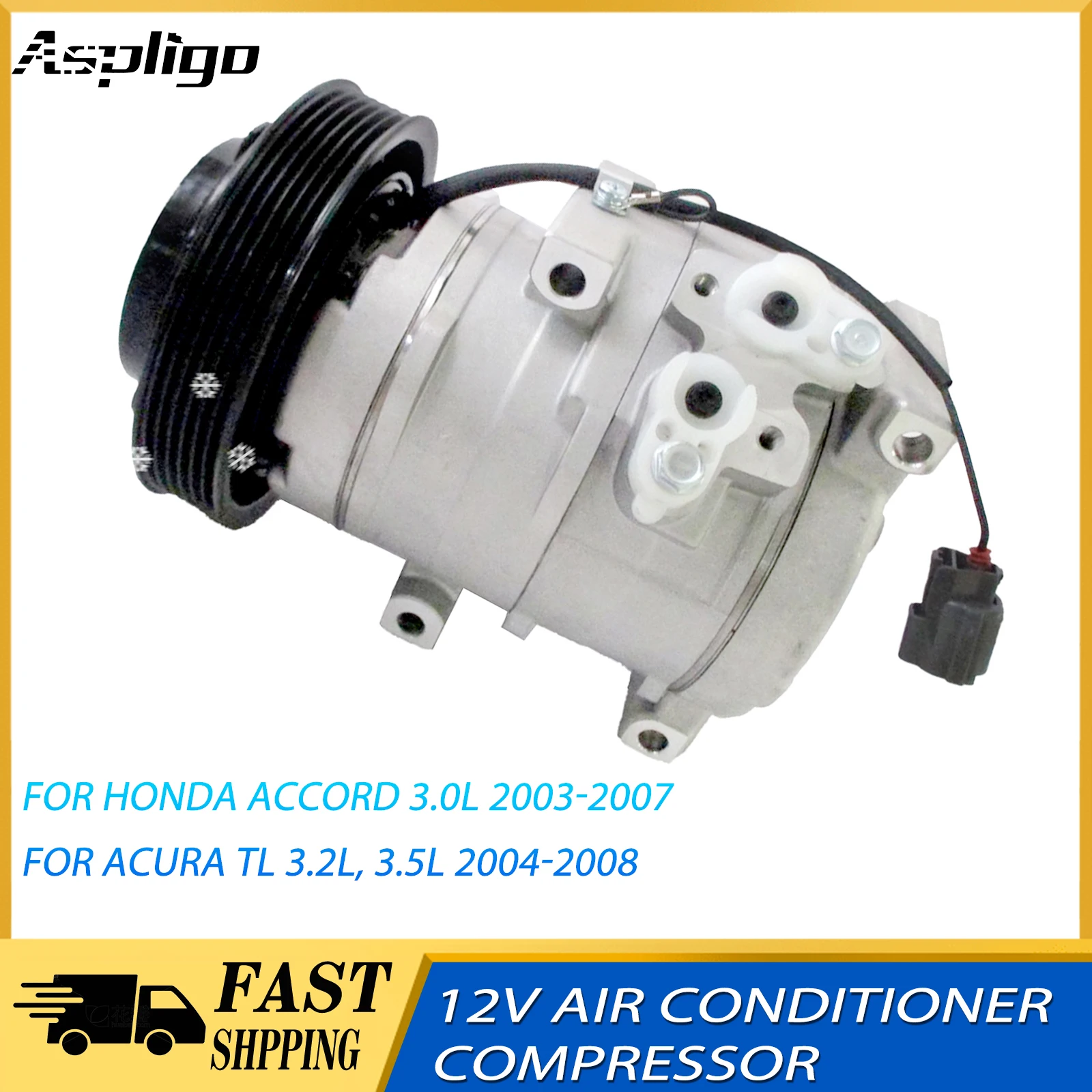 Aspligo 1PCS For Honda Accord 3.5L 2004-2008 12V Car Air Conditioner Compressor 3.0L 2003-2007 4711562 4711628 4711629 4711630