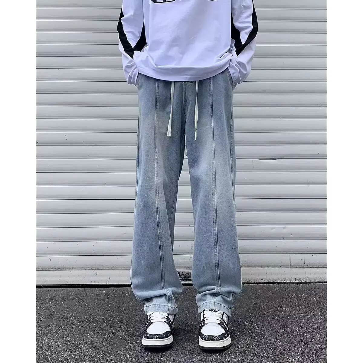 

Korean Streetwear Jeans Man New Fashion Baggy Casual Men Jeans High Street Harajuku Denim Trousers Loose Men's Brand Denim Pants