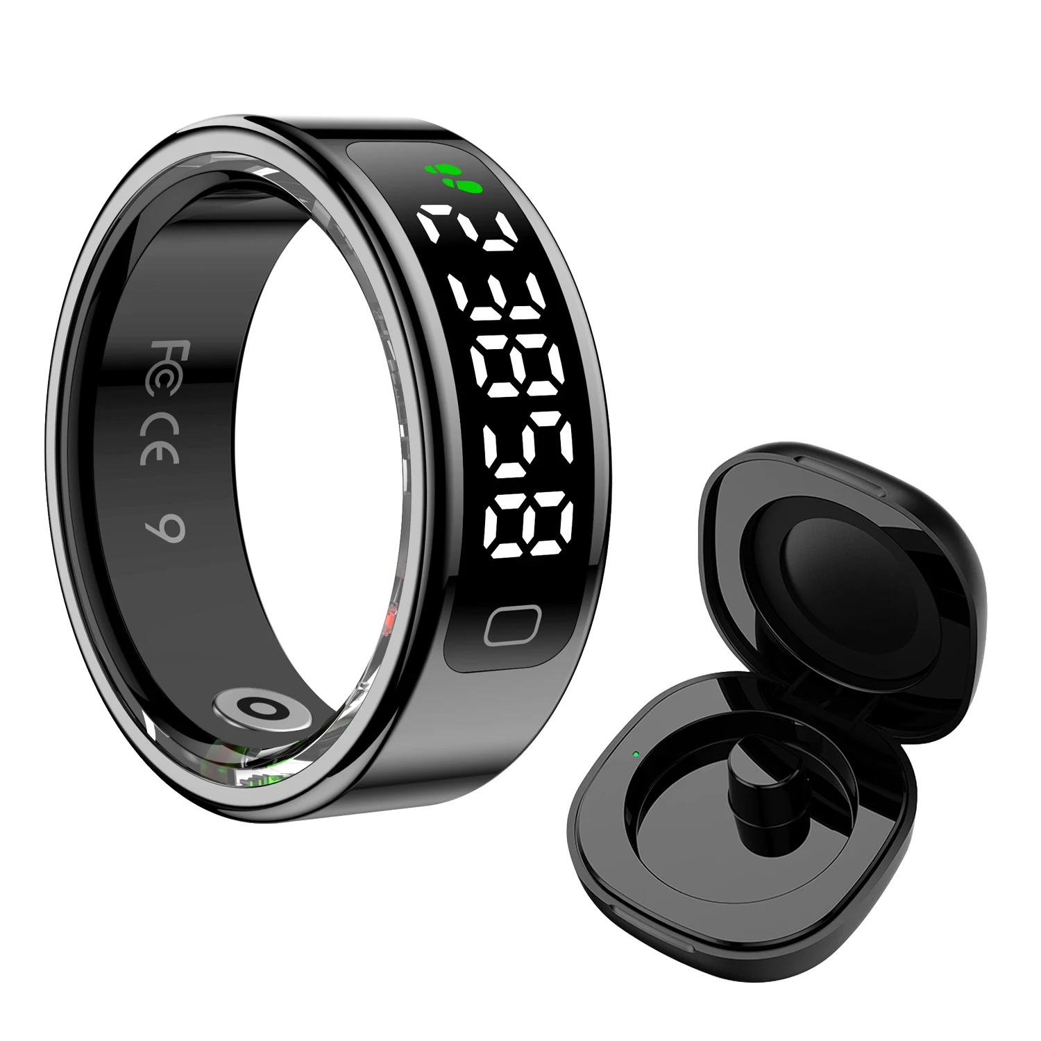 

Смарт-кольцо R11C с экраном дисплея, мониторинг сердечного ритма, сна, несколько спортивных режимов, водонепроницаемое умное кольцо 1ATM с чехлом для зарядки