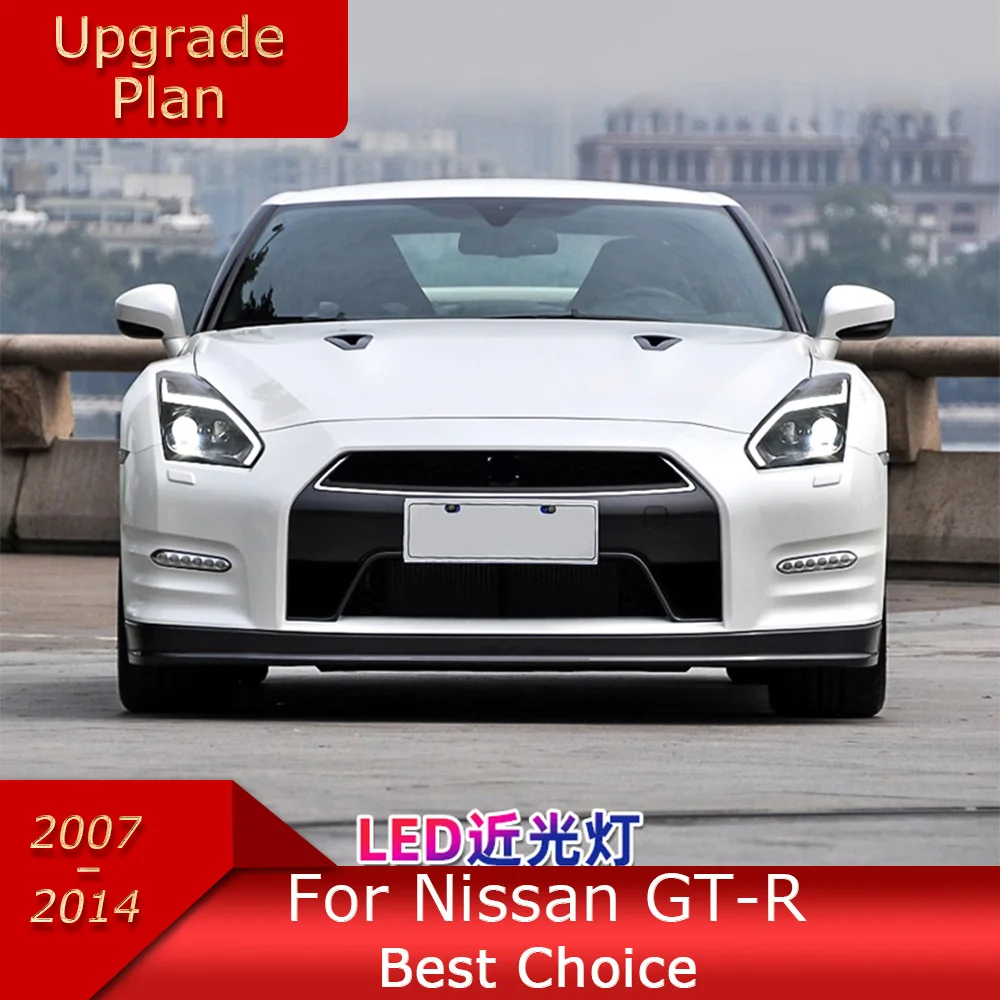 

Car Lights for Nissan GTR 2007-2014 GT-R R35 LED Auto Headlight Assembly Upgrade Bifocal Lens Dynamic Signal Lamp Accessories