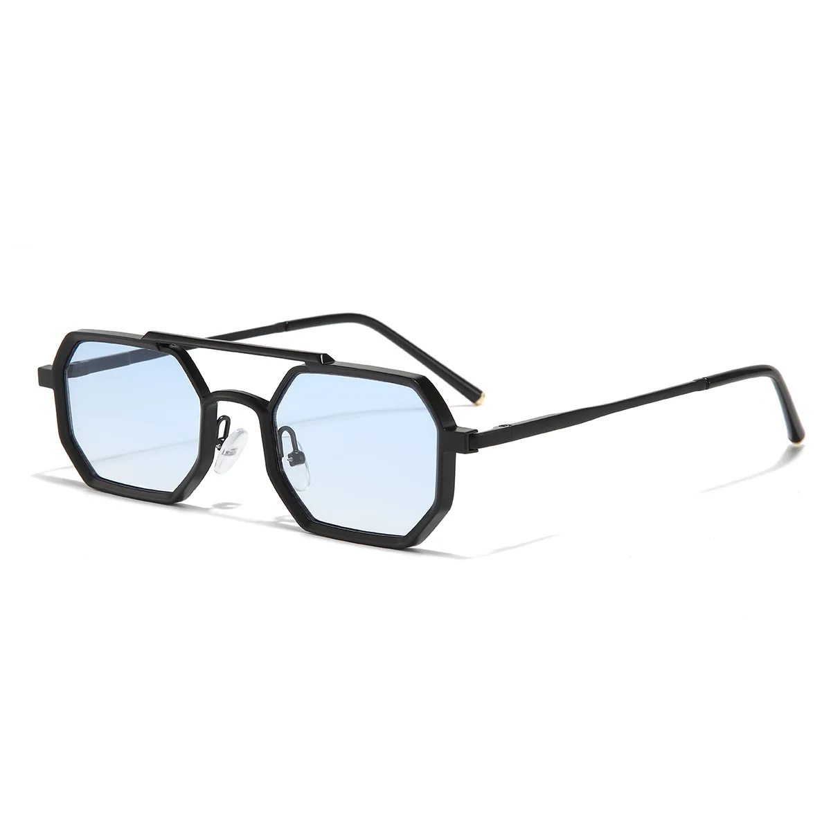 2026 Retro Double Bridge Polygon Sunglasses Metal Frame UV400 Driving Fishing Unisex Outdoor Eyewear