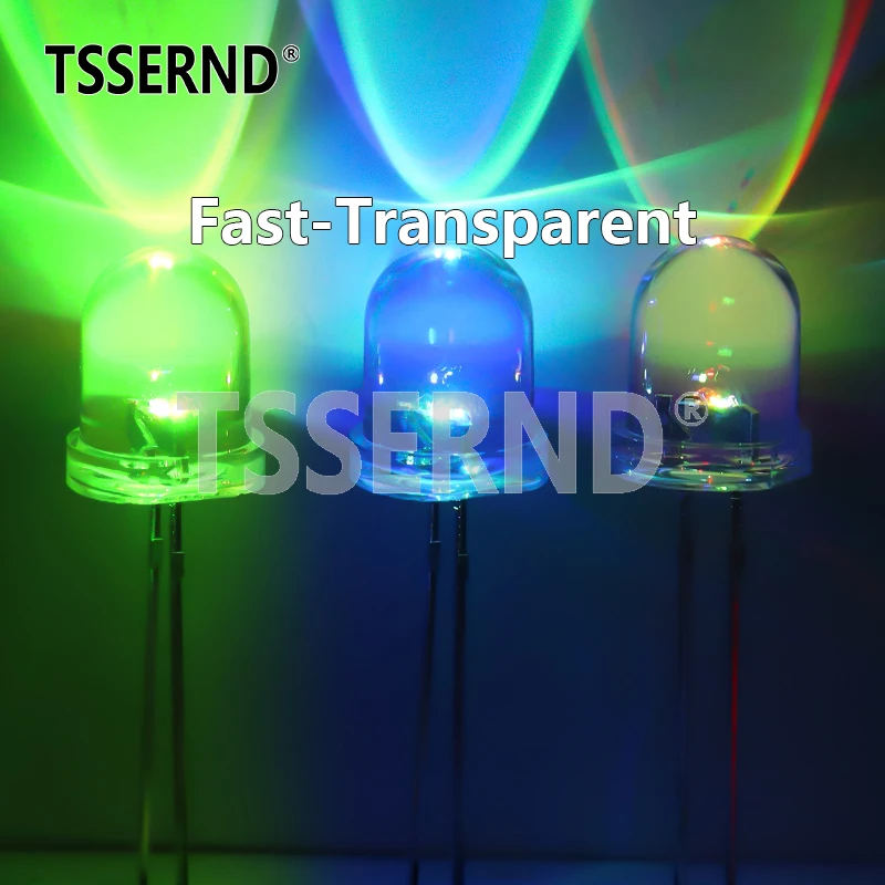 10pcs F8 8mm Fast / Slow RGB Flash Red Green Blue Rainbow Multi Color Flashing Light Emitting Diode Round LED DIY Kit