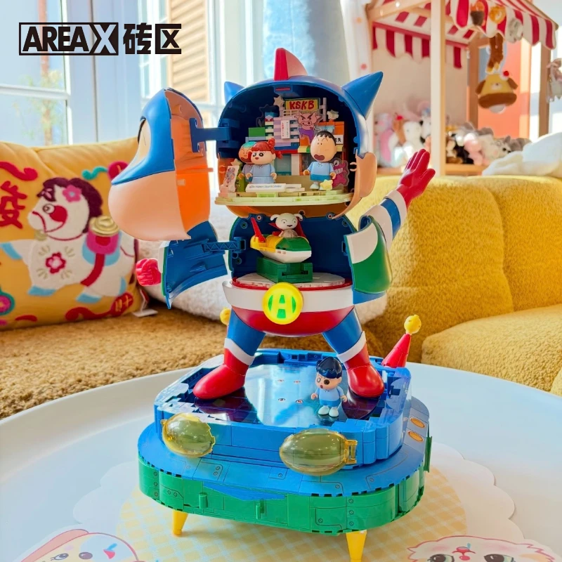 

New AREAX Crayon Shin Chan Transformation Dynamic Superman Model Projector Series Building Blocks Puzzle Assembly Toy Gift
