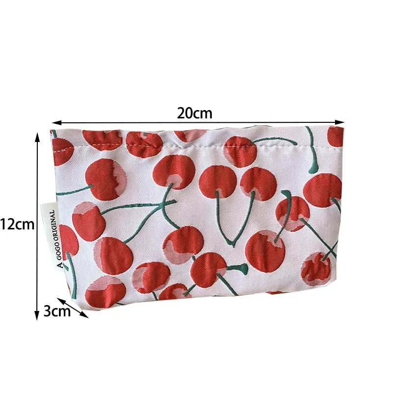 Small Fresh Sweet Cherry Cosmetic Bag Large Capacity Portable Make-up Bag Water Lotion Makeup Brush Storage Travel Toiletry Bag