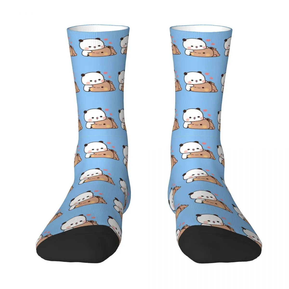 DuDu Bear And BuBu Panda Love Relaxing Moment Socks Kawaii Korean Stockings Autumn Non Slip Men Socks Graphic Climbing Socks