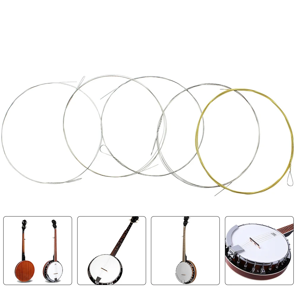 

5 Pcs Banjo Strigns Stringed Instrument Replacing Accessories Replacement Parts Kit