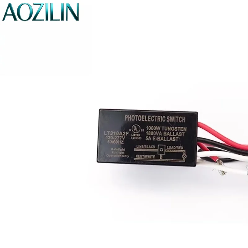 AOZILIN 10PCS DC Dusk To Dawn Photocell Sensor Top Sensing Head With Lead Wire Auto Day Night Switch For Outdoor Lighting
