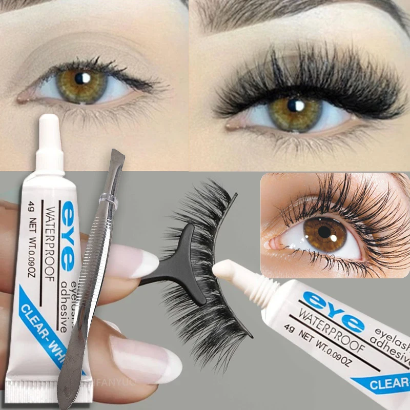 กาวติดขนตาปลอม 1-10 ชิ้น แห้งเร็ว ติดทนนาน กาวติดขนตาปลอมแบบมืออาชีพ แข็งแรง สำหรับต่อขนตา DIY อุปกรณ์แต่งหน้า