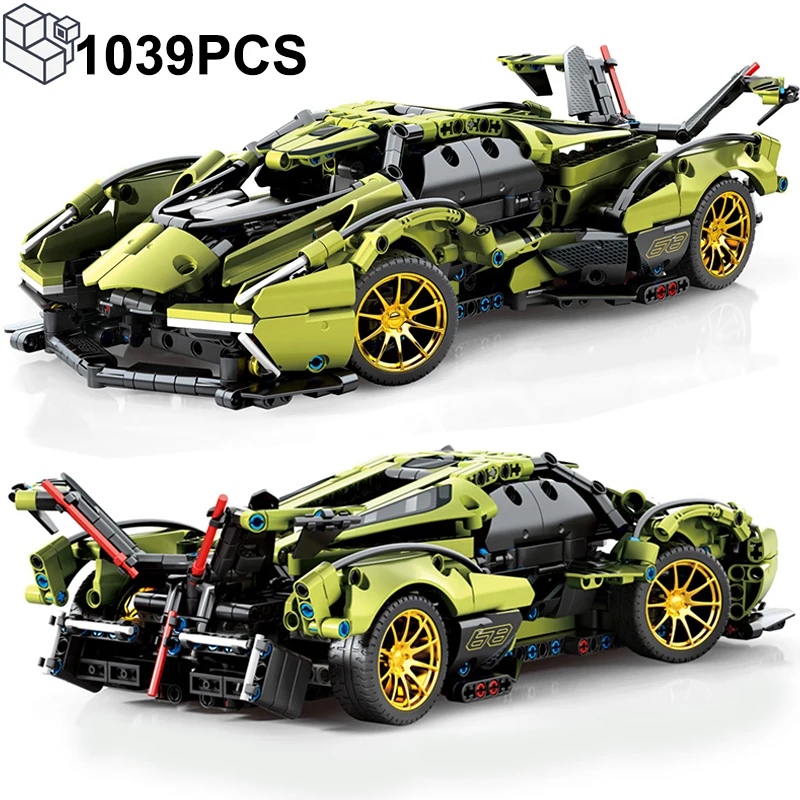 

1039PCS Technical Lambo V12 Vision GT Super Speed Sports Car Building Blocks Racing Vehicle Assemble Bricks Toys Gifts For Boys