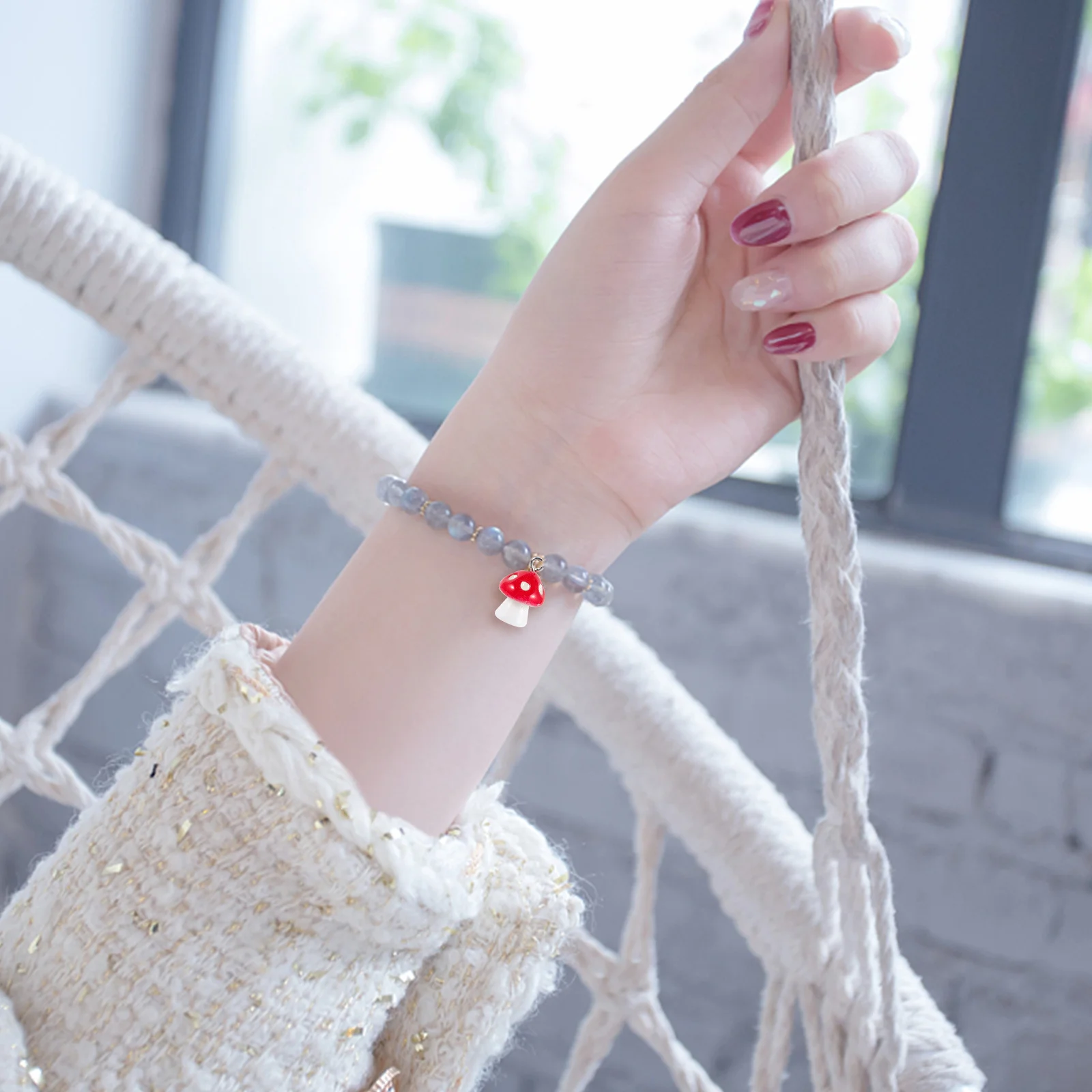 

30pcs 12Mm Resin Mushroom Pendants Diy Jewelry Making Charms For Necklace Earrings Keychain Fashion Pendant Set Red