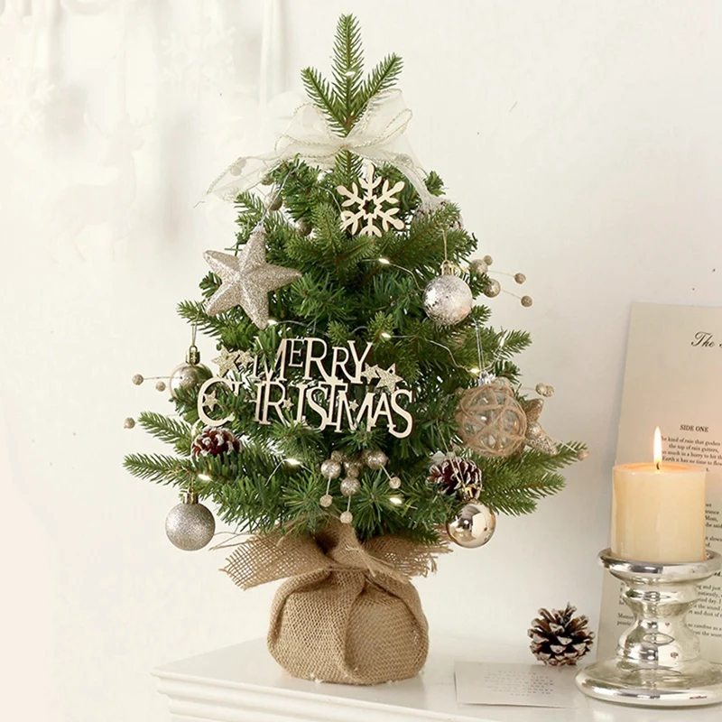 Mini Desktop Christmas Tree Christmas Atmosphere Decoration Rotating Music Box Mini Christmas Tree Home Fun Ornament-A51M