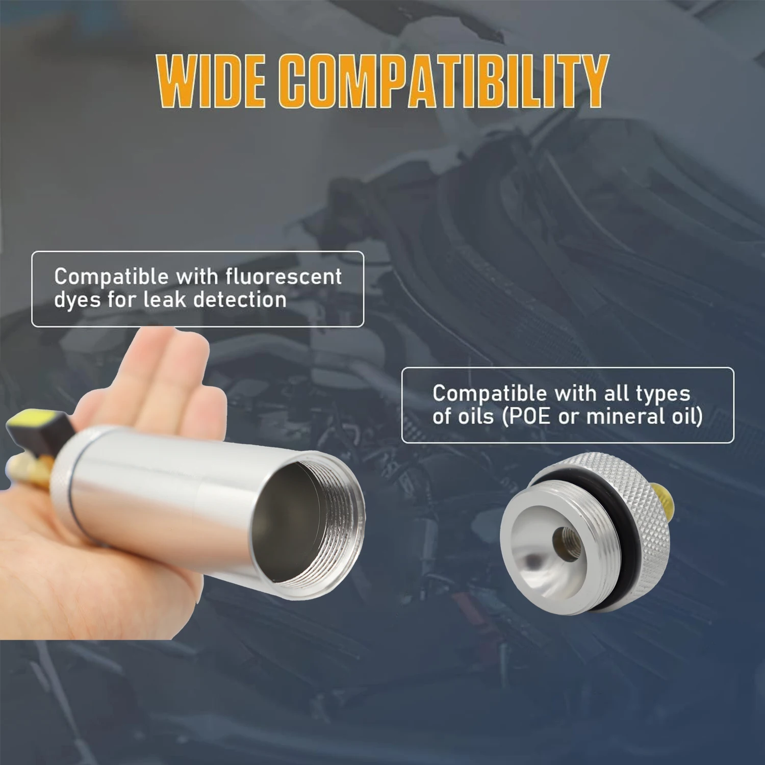 Air Conditioning Car Oil Injection Tool R12 R134A 2 Ounce 1/4" Pure Liquid Oil Coolant Filler Tube Dye Injector Car Accessories