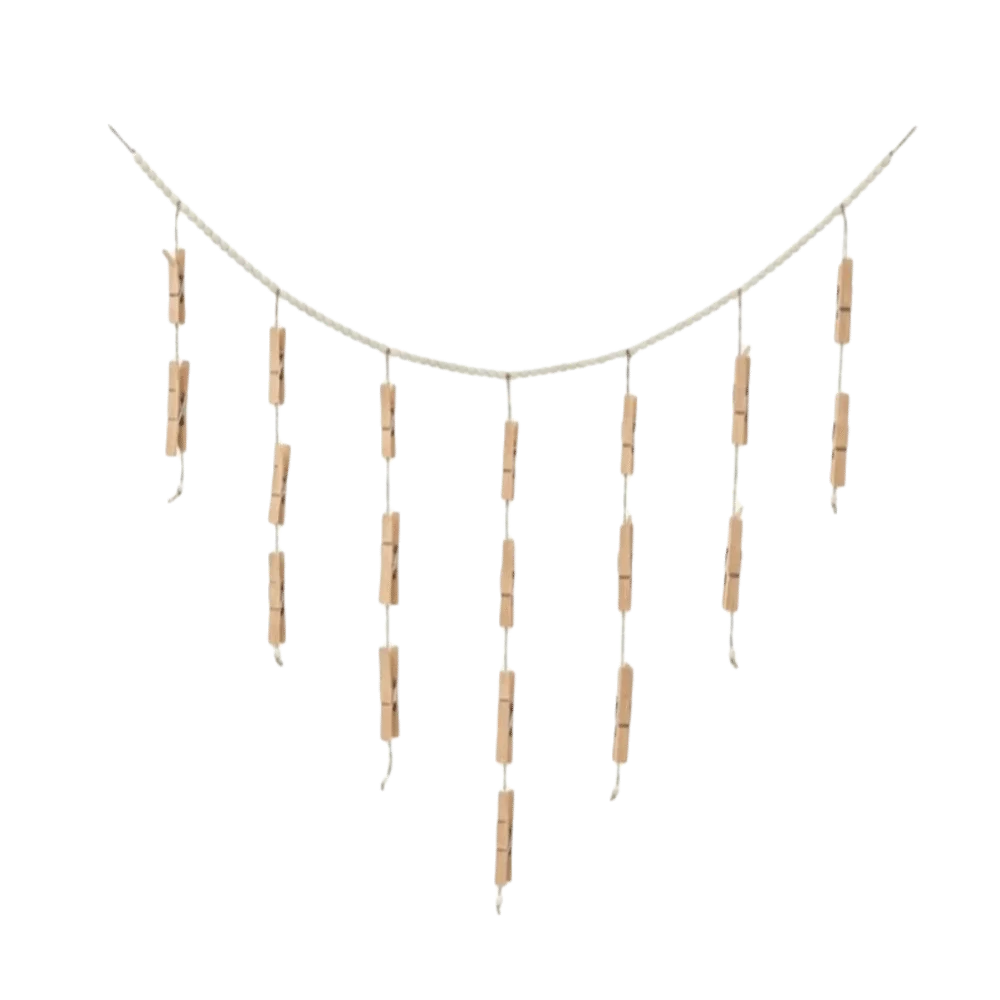 Nordic Style Hanging Photo Display DIY Minimalist Picture Hanging String Wooden Bead Garland Decorative Wall Art Decor