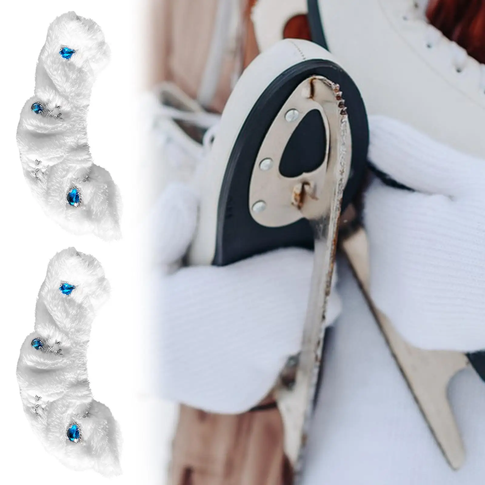 Fundas protectoras para patines de hielo, suministros de patinaje, cubiertas deportivas de protección de felpa para
