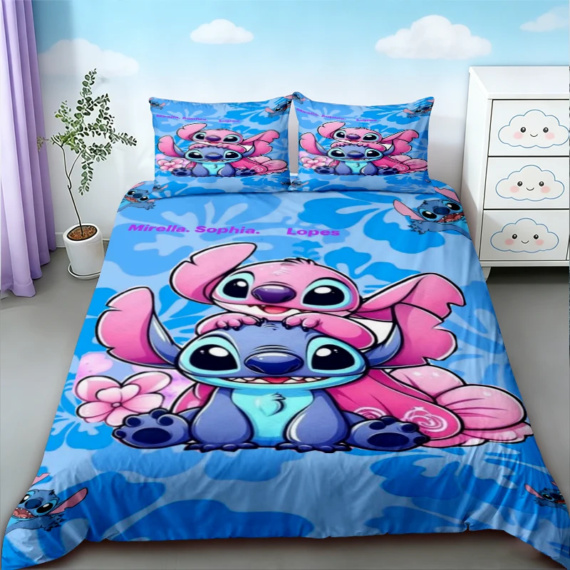 

Kids Stitch Angel Duvet Cover Set Twin Single Bedding Set Quilt Cover for Children Bedroom Home Decor Best Gifts