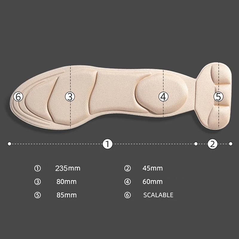 Memory Foam Insoles Women High-heel Shoes Insoles Anti-slip Cutable Insole Comfort Breathable Heel Protection Massage Shoe Pads