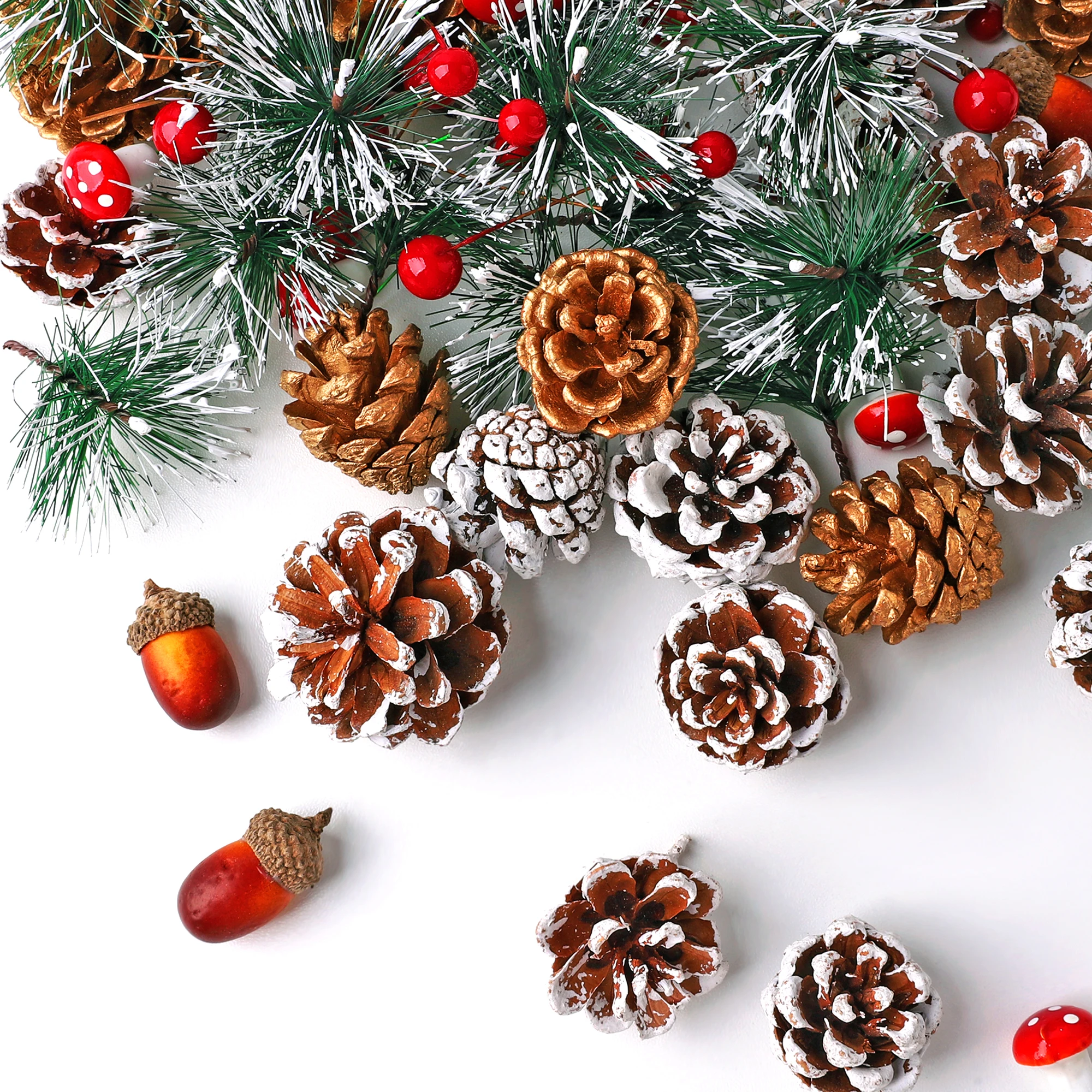 112Pcs Christmas Wreath Making Kit for Christmas Wreath Decorations, Tree, Home Holiday Decorations, DIY Crafts