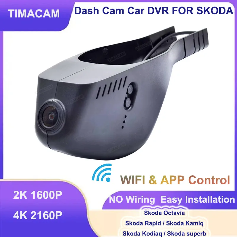 

Видеорегистратор TIMACAM 4K 2160P, 2K, Wi-Fi, для Skoda kodiaq, octavia, a7, a5, rapid, fabia, superb, Karoq yeti