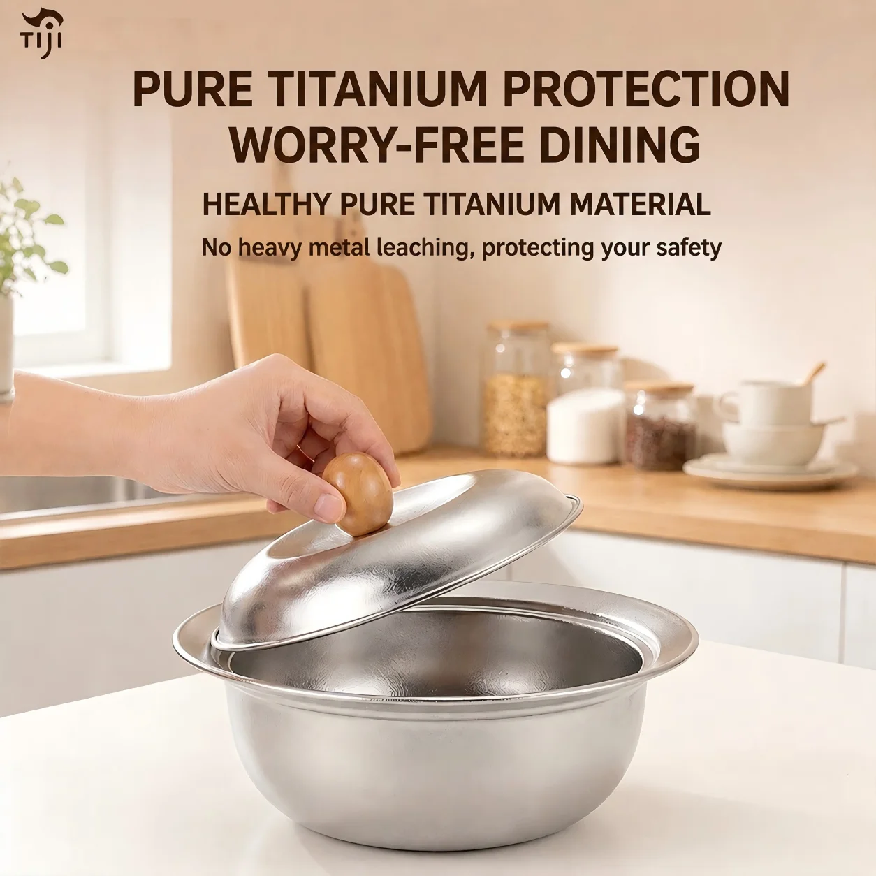 Pure Titanium Double Wall Insulated Eco-Friendly Party Salad Soup Bowl Heat Resistant Dishwasher Safe Contemporary Tableware OEM