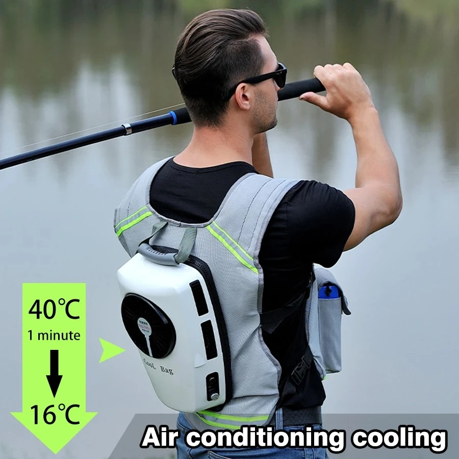 

2026Rechargeable Air ConditioningVest9600mAh Battery Cooling Clothes for Hot Weather With Pockets Jacket for Working in the Heat