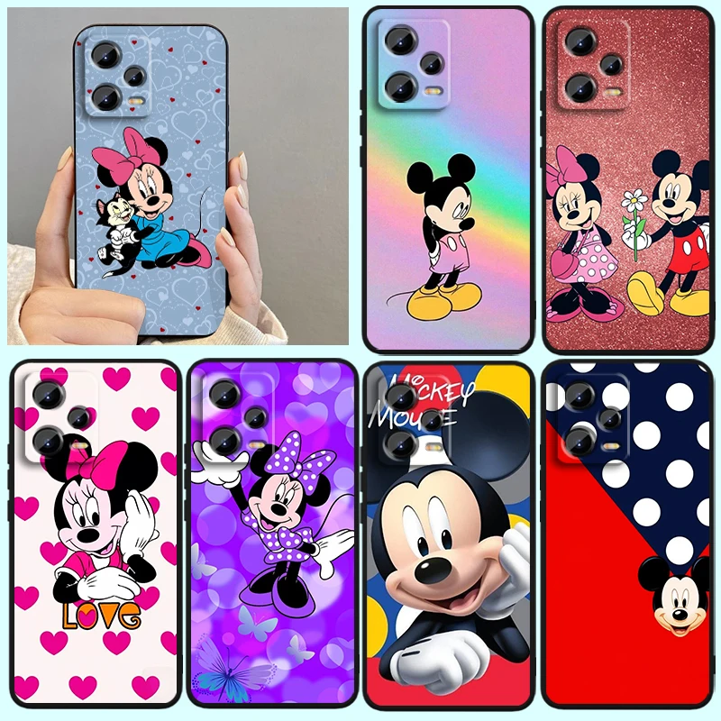 

Cute Mickey Mouse For Xiaomi Redmi Note 13 12R 12 12S Turbo 11 11T 11S 10 10S Pro Plus 5G Black Cover Phone Case