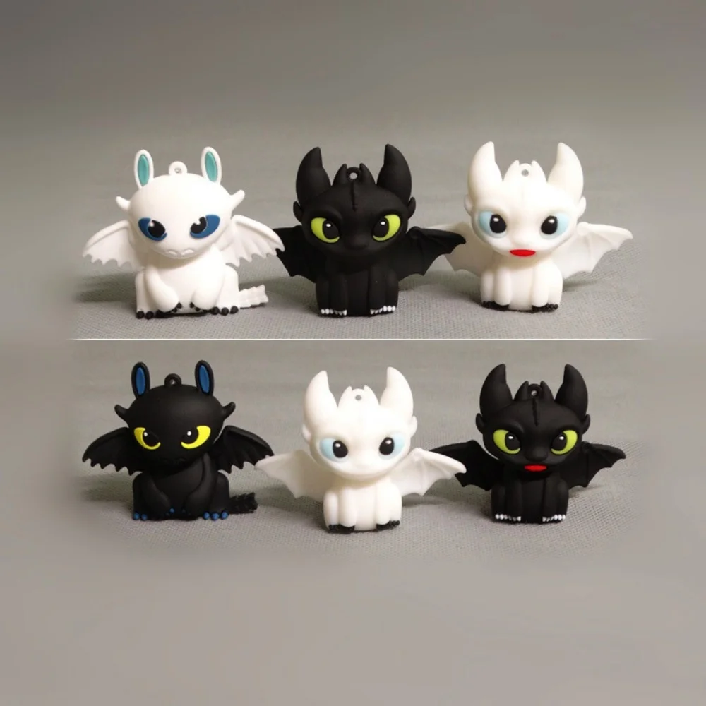 

anime character how to train your dragon figurine, cartoon black and white toothless car desktop ornament