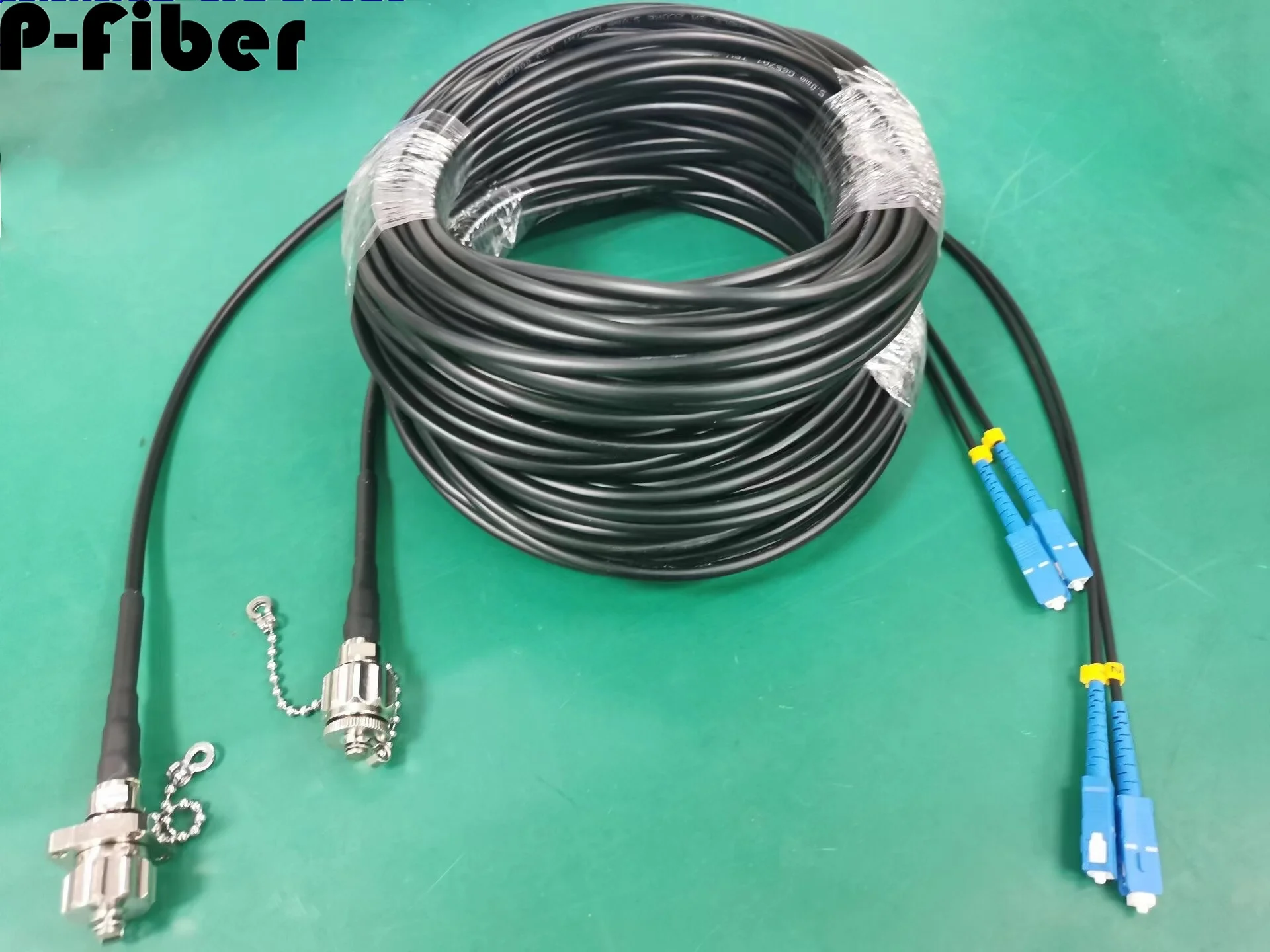 60-120m 2 core ODC-LC SC FC 5.0mm TPU singlemode armored jumper outdoor 80m 100m70m SM 2C female male patchcord P-fiber 2 fibers