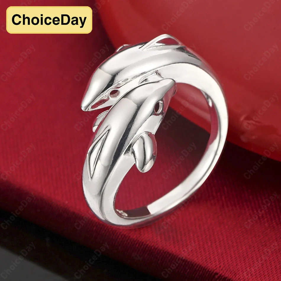 

ChoiceDay, стерлинговое серебро 925, открытое милое нежное кольцо с дельфином, женские аксессуары, обручальные свадебные украшения