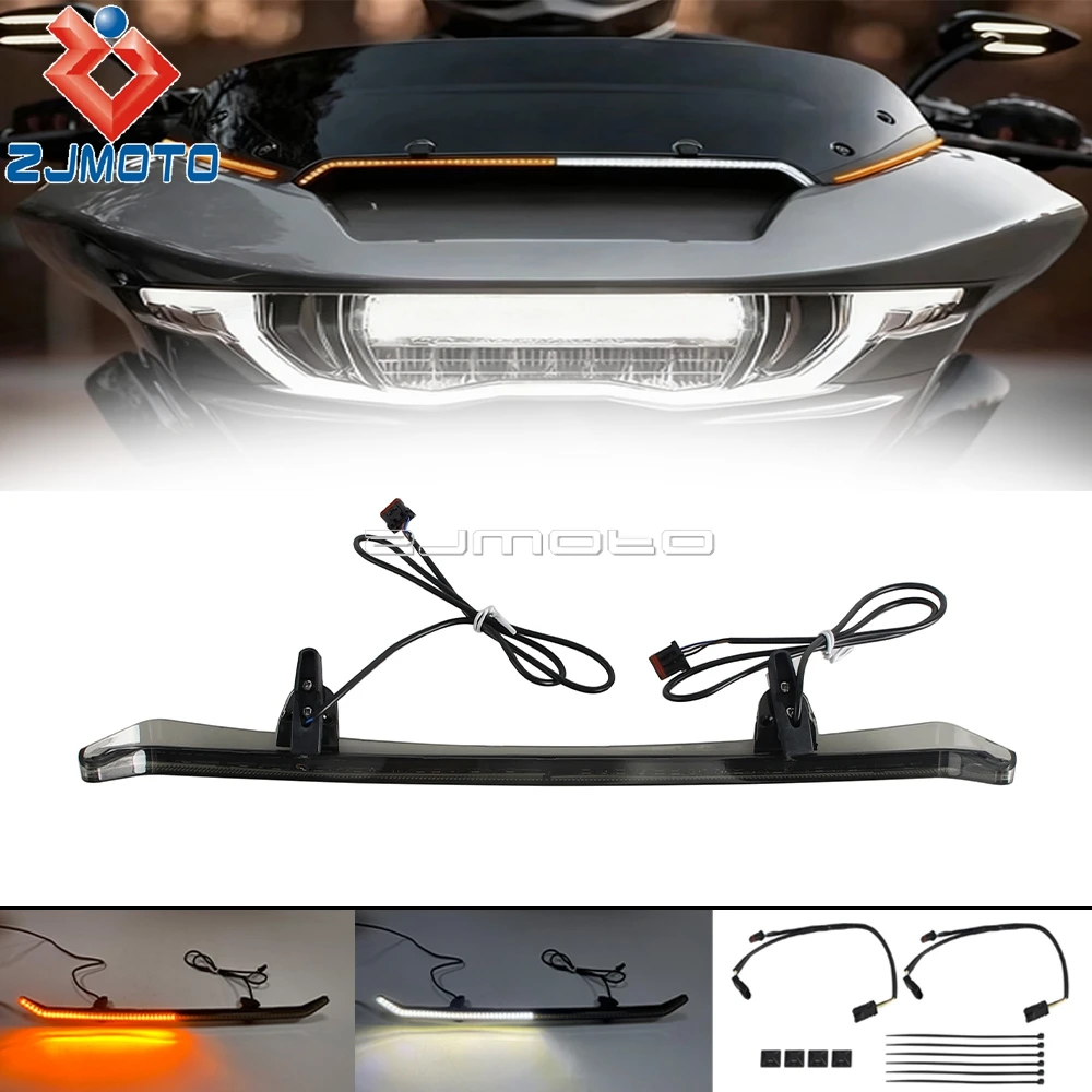 

Для Harley Road Glide CVO FLTRXSE 23-25 FLTRX FLTRXSTSE 24-Up освещение ветрового стекла и накладка вентиляционного отверстия, светодиодная лампа указателей поворота