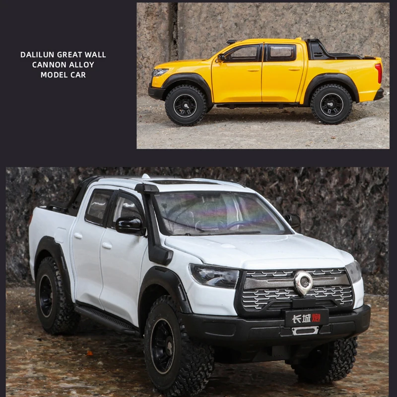 New Simulation POER Pickup Alloy Car Model 1/24 Scale Off Road Vehicle Toy Boy Diecast Collection Miniature Voiture Home Decor