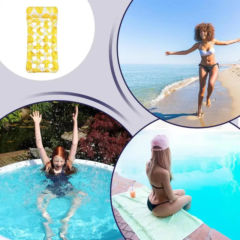 Zwembad drijft Opvouwbaar opblaasbaar vlot Waterligstoel Zonbruinend vlotbed voor heren Dames Zwembad Strandfeest Wateractiviteit
