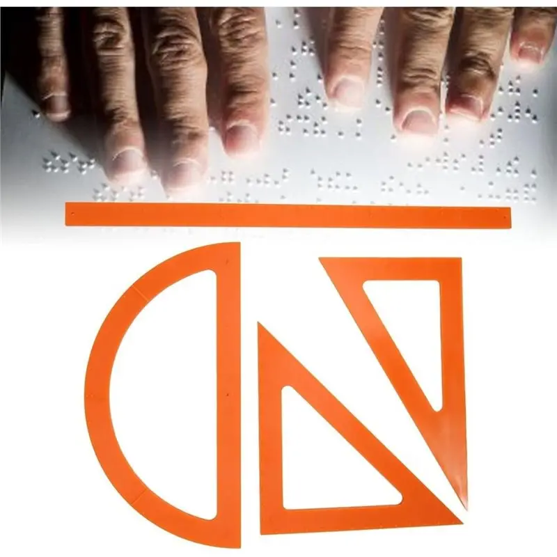 Efficient A Long-Lasting Braille Ruler, 1 Set Designed For Blind Learning- Easy-To-Learn-And-Use Tool Set
