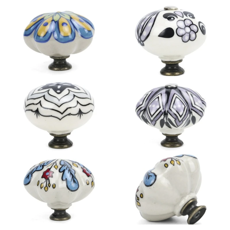 Cabinet Door  Solid Wood Drawer  Wholesale Peacock Ceramic  Single Hole Cabinet  Painted Handles