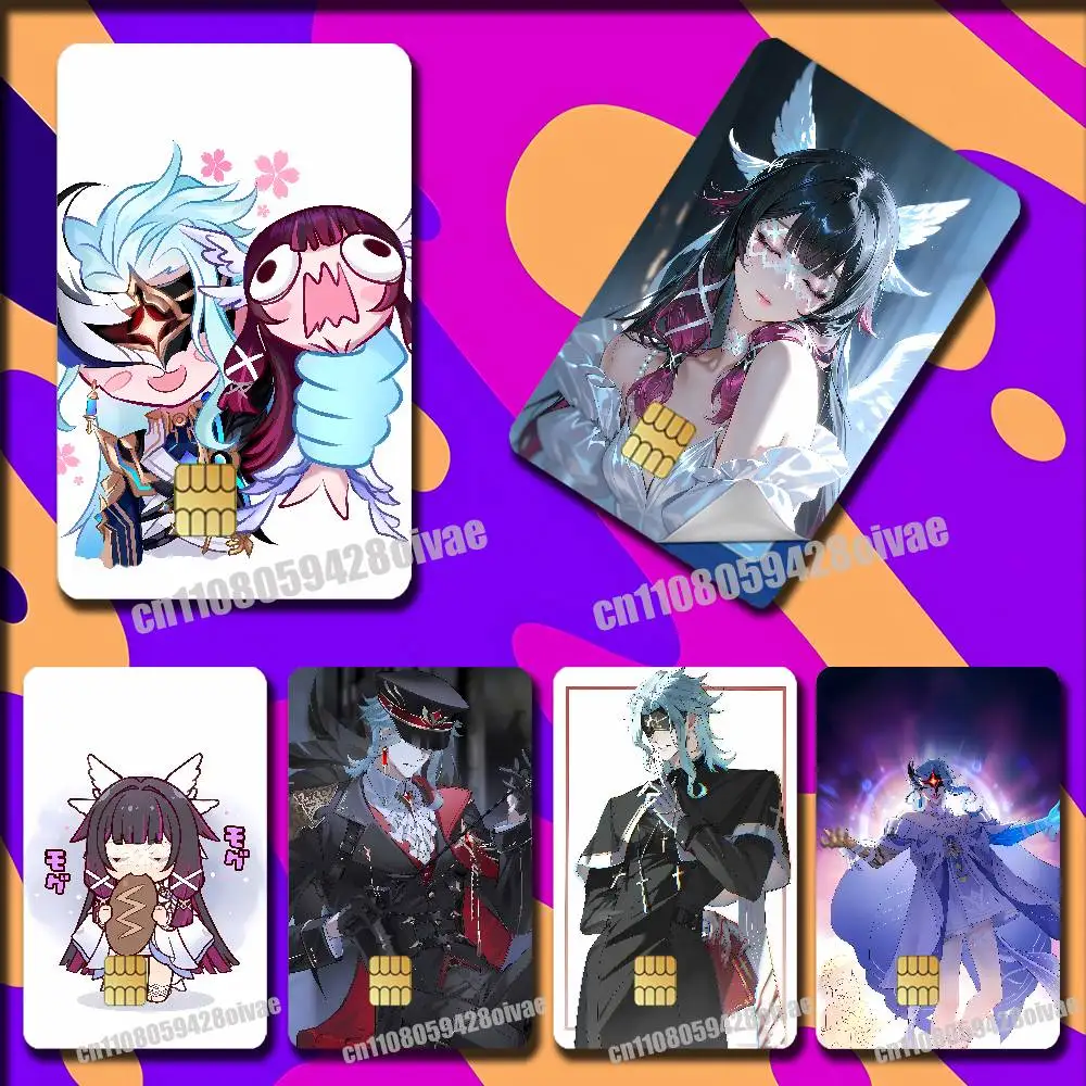 

For Genshin Impact Columbina Dottore Sticker Paper Skin ID Bank Credit Metro Self-adhesive Card Cover Decoration