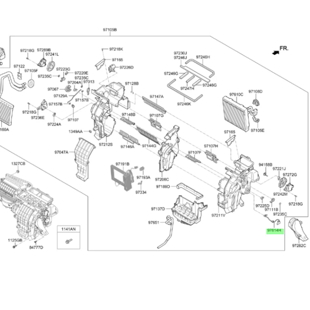 서미스터 ASSY-A/C EVAP, 2017 - 2023 현대 엑센트 기아 리오 에어컨 서미스터 센서, 97614H9000 97614-H9000