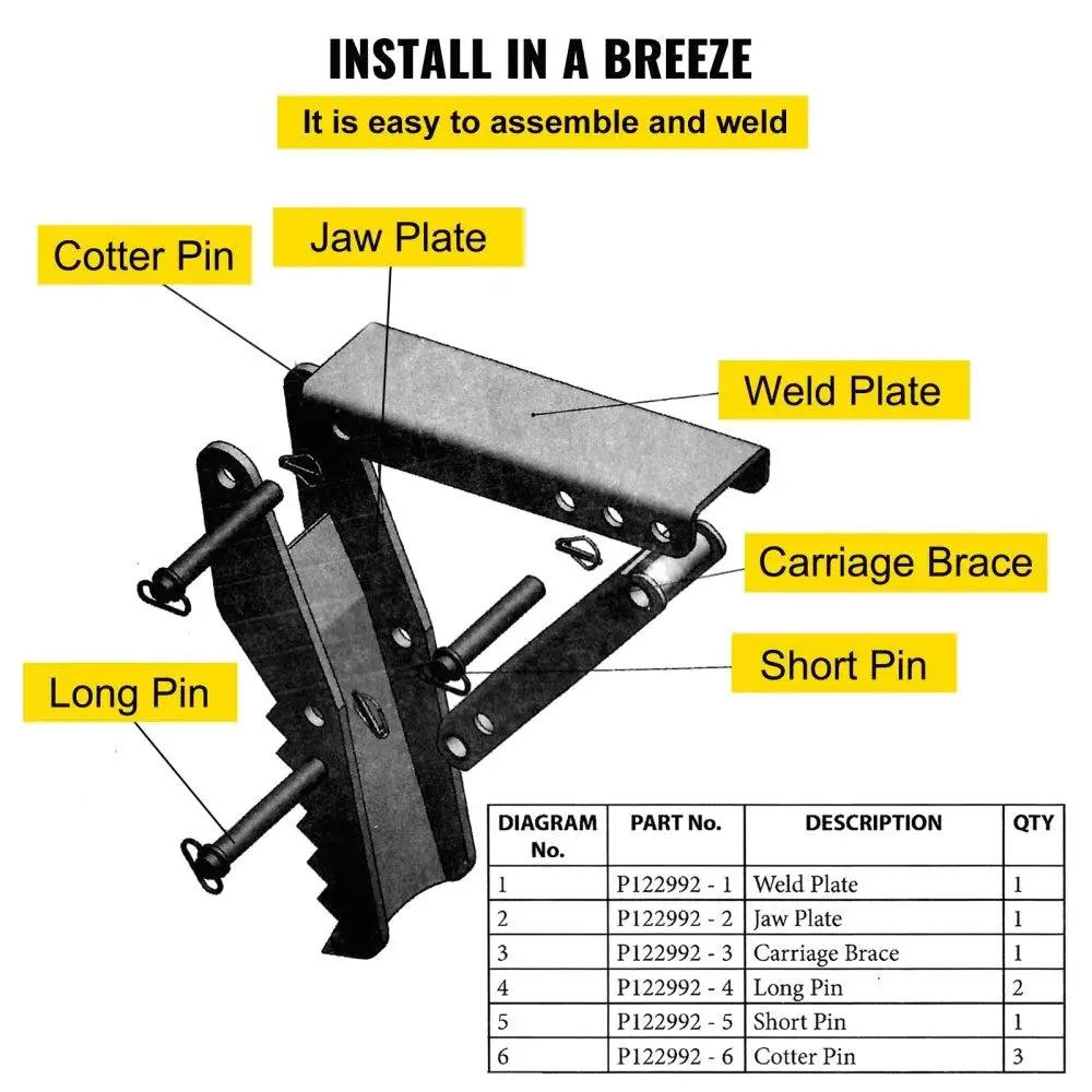 18 "idraulico per pollice dell'escavatore a cucchiaia rovescia, spessore 1/2" Heavy Duty per pollice dell'escavatore, saldatura in acciaio nero su attacchi a pollice con