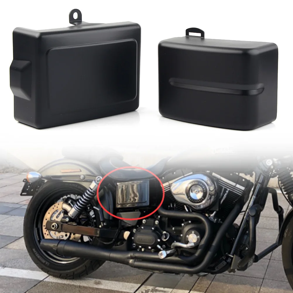 Motorcycle Battery Side Covers ABS Protector Guard For Harley Davidson Dyna Fat Street Bob Wide Super Glide 2006-2017