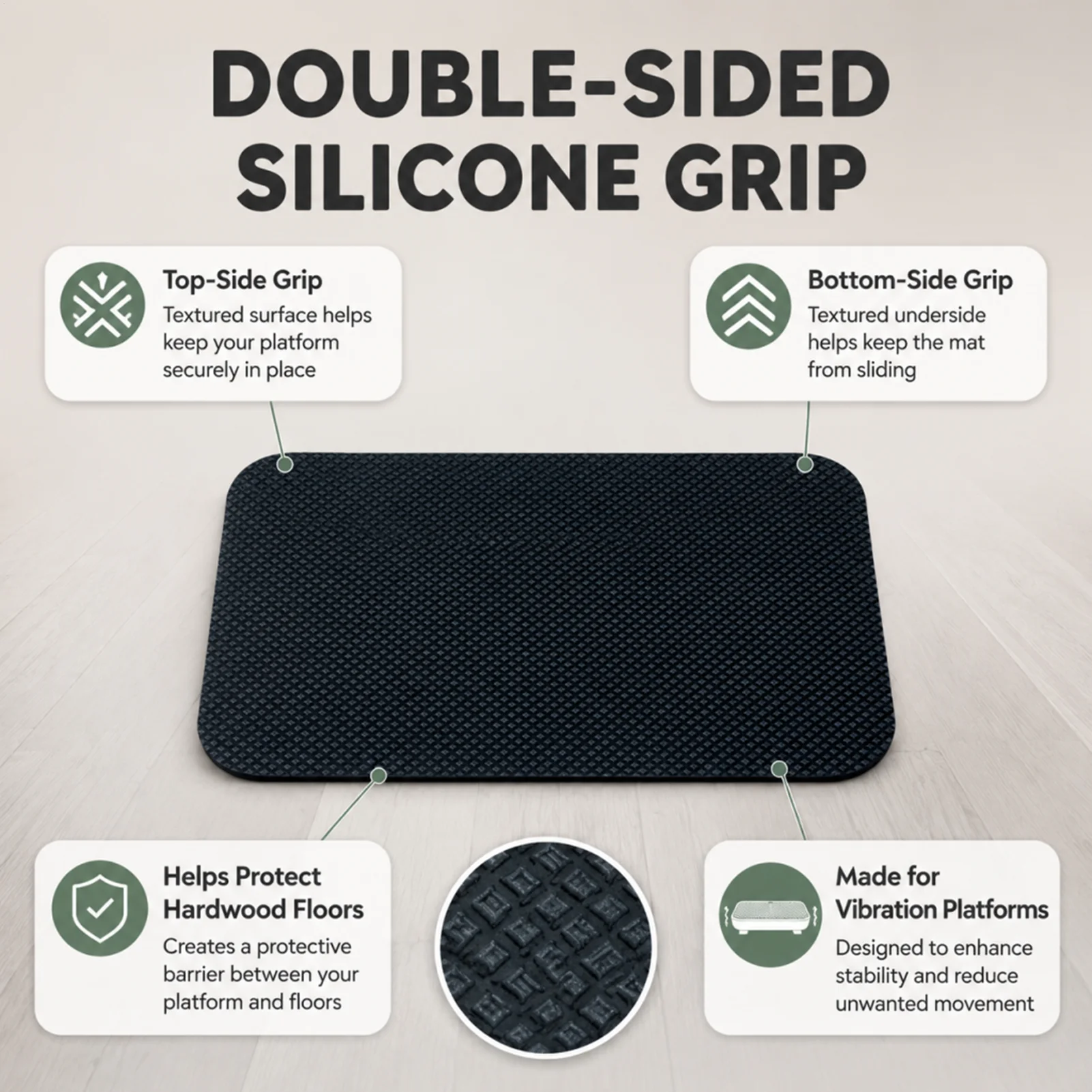 Anti Vibration Mat Treadmill Exercise Bike Double-Sided Floor Protector Exercise Mat For Reduce Noise Floors Carpet Hardwood Gym