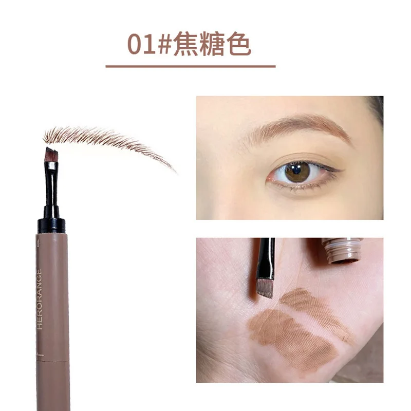 4 colori Natural Smooth Gel per sopracciglia penna per trucco Eyeliner impermeabile a lunga durata sdraiato Silkworm Shadow Tint con pennello per sopracciglia