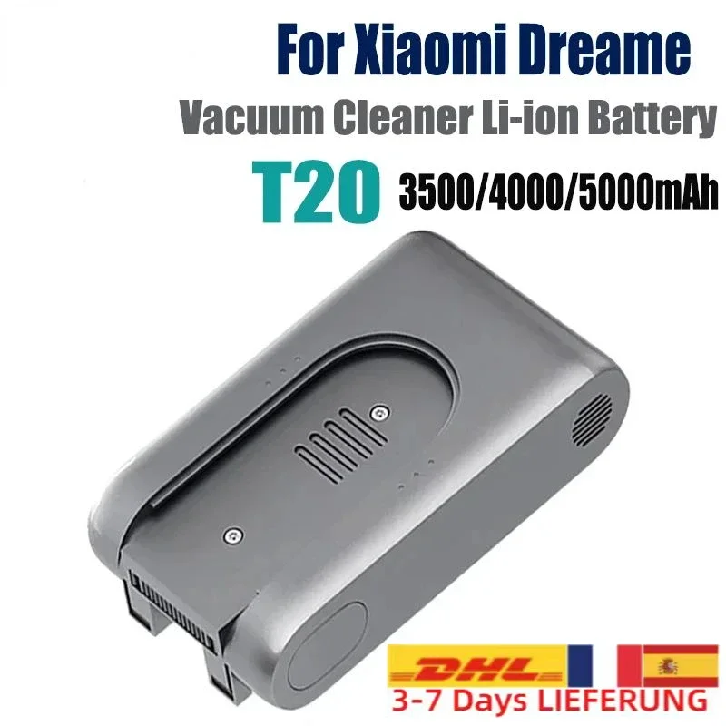 Replacement 25.2V 5000mAh Battery for Xiaomi Dreame T20 Cordless Vacuum Cleaner - Rechargeable Li-ion, High Capacity