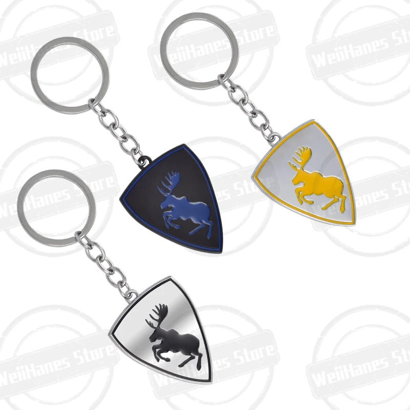 Metal 3D Prancing Deer Elk Emblem Car Key Ring Keychain Badge Keyring For XC60 XC90 XC40 V70 V60 S40 S60 S80 S90 V40 Moose Test