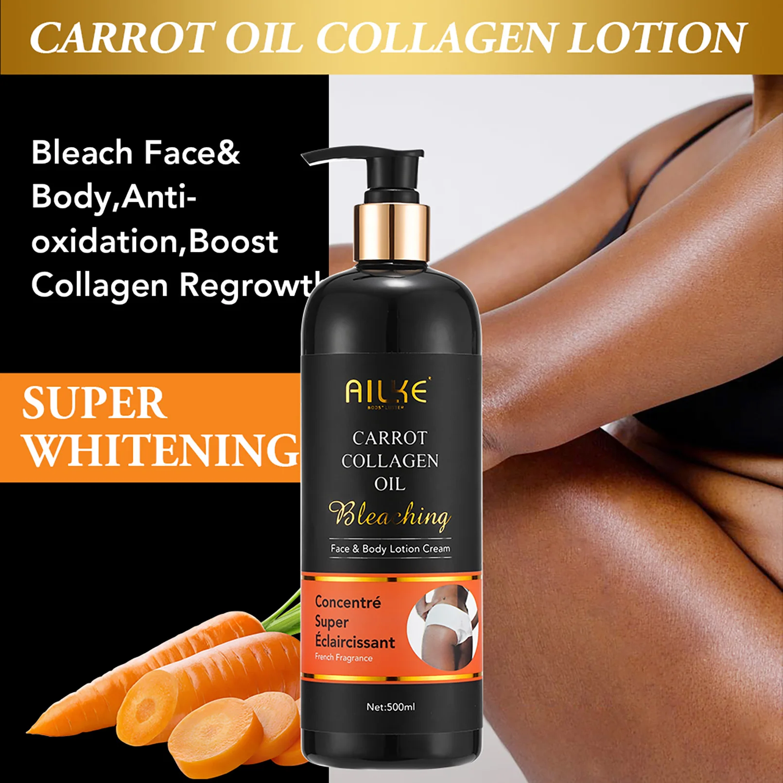 AILKE Collagen Skin Care Kit, Reduce Spots, Whitening, Even Skin Tone, For Dark Skin, Black Skin, African Skin, Caramel Skin