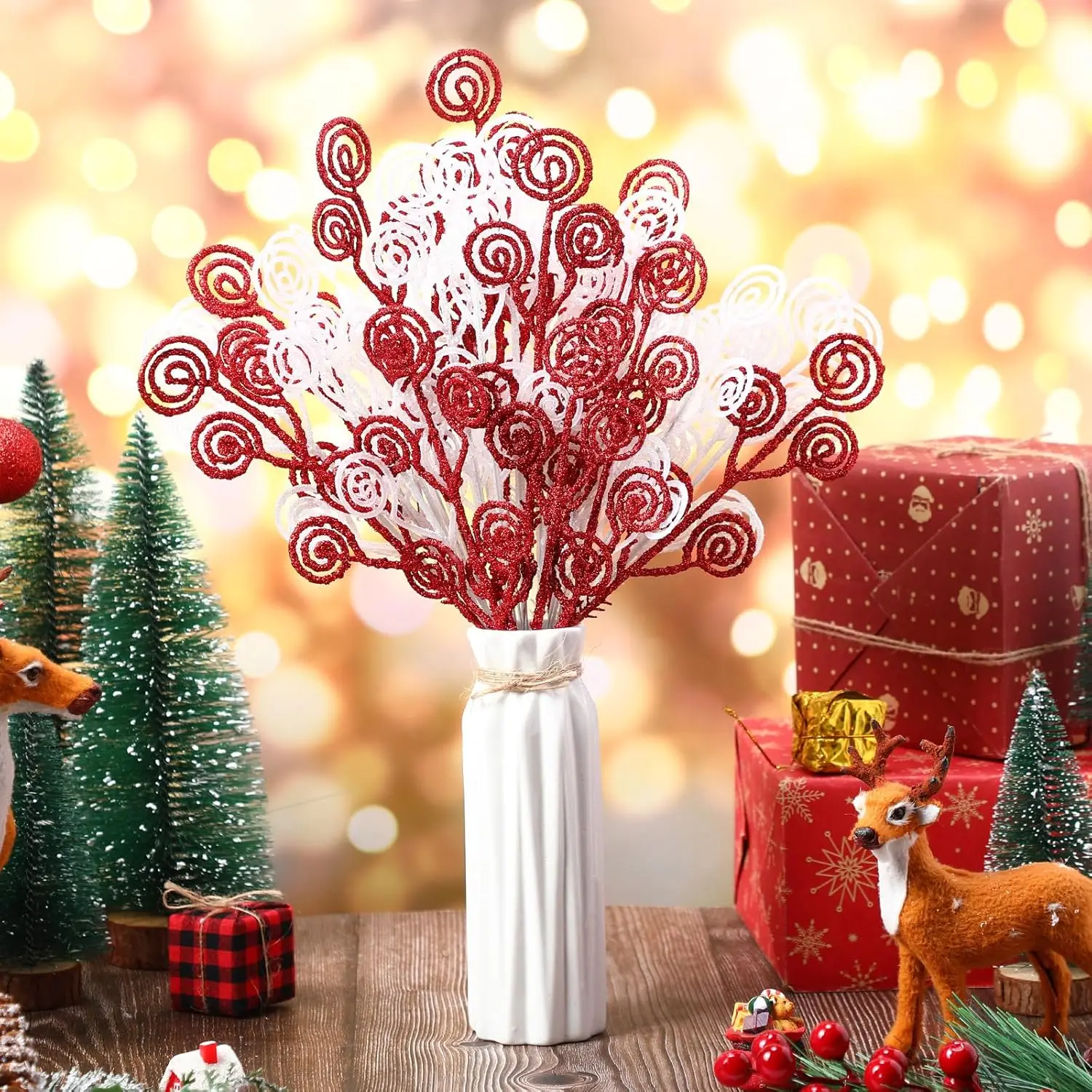 5/10 stücke Künstliche Pflanzen Neue Jahr Weihnachten Kiefer Girlande Kranz Hause Dekorationen Hochzeit Im Freien Garten Party DIY Geschenk box – Detail 19