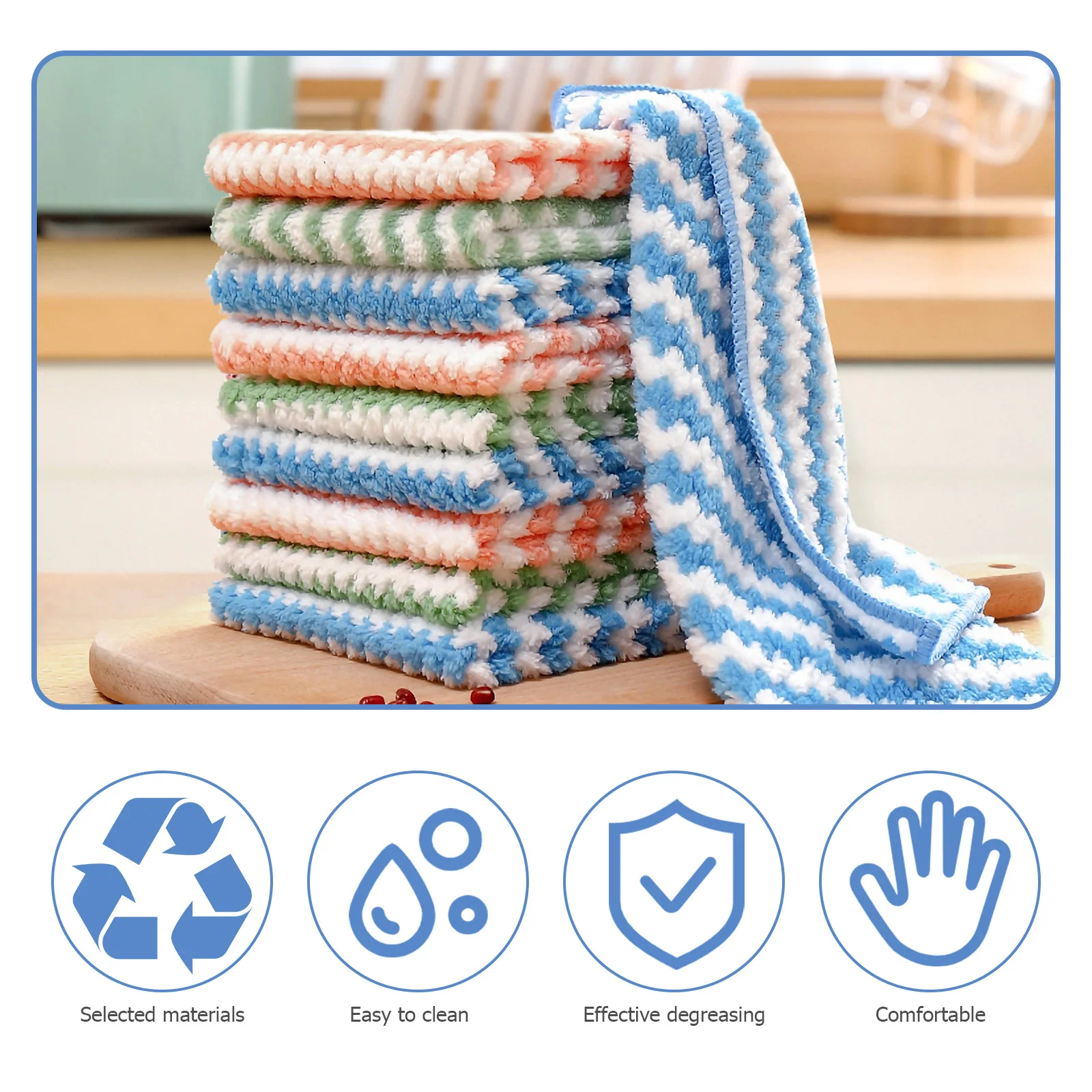 

10 Pcs Dishcloth Tub and Shower Cleaning Cloths Towels Kitchen Drying for Dishes Convenient Absorbent Microfiber