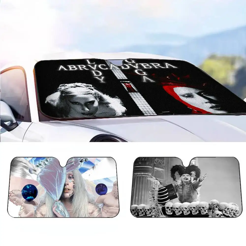 

L-LADY G-GAGA M-MAYHEM Автомобильный солнцезащитный козырек, зонтик, лобовое стекло автомобиля, солнцезащитный козырек, защита от ультрафиолета и внутренний охладитель